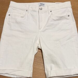 Loft white Bermuda shorts.